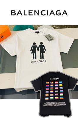 【 23ss新商品✨】 バレンシアガ  半袖Tシャツ 多国籍プリントTシャツ   2色  ✶ ブラック・ホワイト✶ ＸＳ～Ｌ  ✶