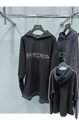 バレンシアガフード パーカー長袖 Tシャツ ★BALENCIAGAロゴ長袖 Tシャツ ★