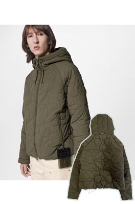 ルイヴィトン服偽物   中綿  ジャケットアウター  ミリタリーグリーンカラー