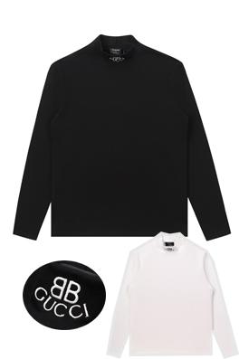 コラボシリーズ  グッチ  x バレンシアガ  コピー  長袖 Tシャツ 襟BBGucciロゴ