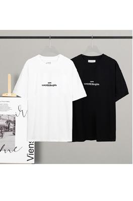 マルタンマルジェラ半袖Tシャツコピー Maison Margiela ロゴ  ブラック．ホワイト