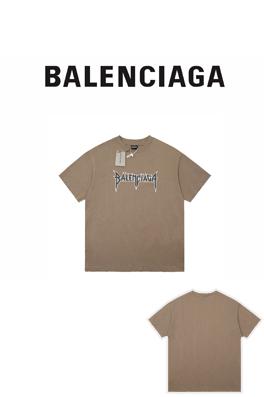 23新品!!  バレンシアガ半袖Tシャツコピー BALENCIAGAロゴTシャツ ★破れたプリント