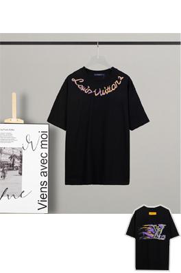 23新品!! ルイヴィトン半袖Tシャツコピー ネックライン プリント ポイント