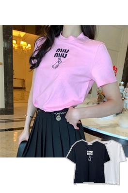 【レディースシリーズ✨】ミュウミュウ半袖Tシャツスーパーコピー レディースファッションの通販