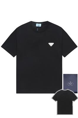 プラダ半袖Tシャツスーパーコピー  ホワイトPRADA三角ロゴプレート