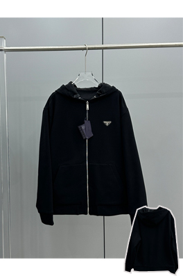 23新品!!プラダ パーカーコピー両面   ジップアップ ジ...