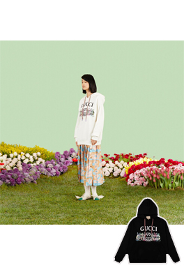 23SS入荷!! グッチフード パーカースーパーコピー クラシックダブルGロゴ