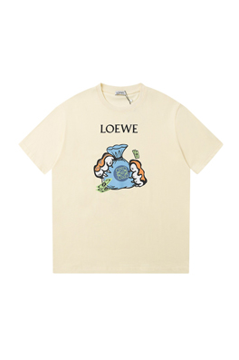 ロエベ半袖Tシャツスーパーコピープリントロゴ半袖Tシャツ