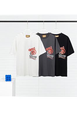 コラボ✦ グッチ x バレンシアガ プリント半袖Tシャツ   メンズレディース 半袖 Tシャツの通販