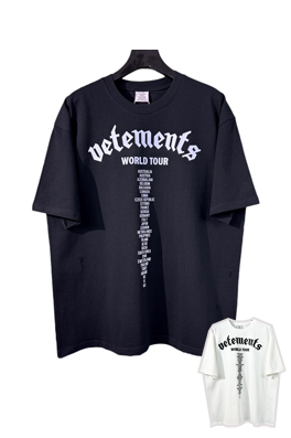 ヴェトモン 半袖Tシャツ VETEMENTS シンプルレタリ...