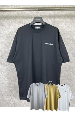 バレンシアガ 半袖Tシャツ スーパーコピー BALENCIAGA クラシックな英字BBロゴ刺繍半袖Tシャツ