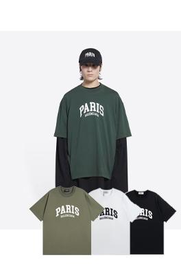 PARISロゴ入りクラシック印刷短袖Tシャツ  バレンシアガ 半袖Tシャツ スーパーコピー