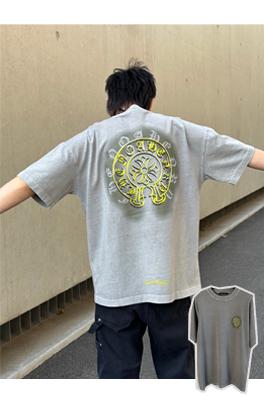 クロムハーツ  半袖Tシャツ CHROME HEART バックプリントにはハイクオリティな大柄プリント