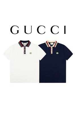 グッチ 半袖Tシャツ コピー GUCCI  ストライプカラーの双Gワンポイントポロシャツ