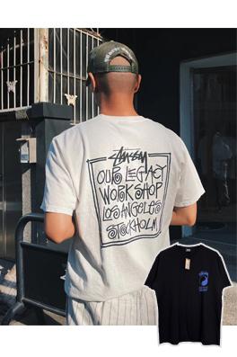 ステューシー   半袖Tシャツ スーパーコピー STUSSY X OUR LEGACY コラボ✦ DOT PIGMENT DYED TEEボックス文字プリント