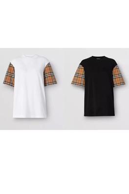 バーバリー半袖Tシャツスーパーコピー  BURBERRY クラシックな袖のパッチワークチェック柄半袖