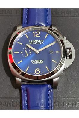 パネライスーパーコピー ブルー面ブルーレザー直径44 mm機械式ムーブメントPAM 01270 新作 腕時計