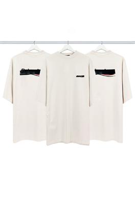バレンシアガ 半袖Tシャツスーパーコピー  BALENCIAGA コーラ刺繍付きパッチワーク短袖