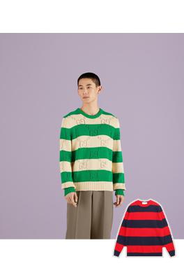 グッチ  ニット セーター コピー  GUCCI   アイコニックなGGモチーフとトーンオントーン ニット長袖セーター