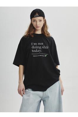 ヴェトモン 半袖Tシャツ スーパーコピー "I'm not doing shit today" ダメージ加工ヴィンテージ半袖シャツ