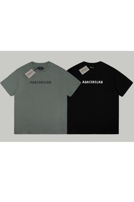 バレンシアガ 短袖Tシャツ コピー BALENCIAGA逆さまのロゴがプリントされた短袖Tシャツ 黑、緑、白、