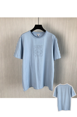 ロエベ 半袖Tシャツスーパーコピー   霧のような青の刺繍付...