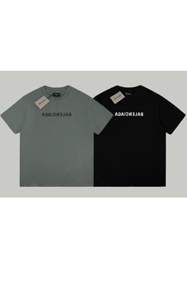 バレンシアガ 短袖Tシャツ コピー BALENCIAGA逆さまのロゴがプリント 黑、緑、白、
