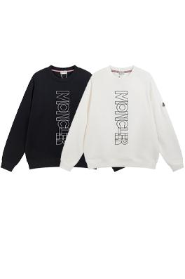 モンクレール スウェットTシャツ  プリントデザインがアクセントのラウンドネックスウェットTシャツ - クリエイティブなスタイル