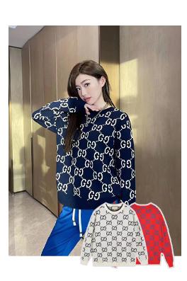 グッチセーター GUCCIスーパーコピー GGロゴフルプリントのウールセーター