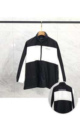 バレンシアガ アウター BALENCIAGA コピー トレンディなロゴプリントとコントラストスリーブアウター