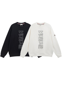 モンクレール スウェットTシャツ  プリントデザインがアクセントのラウンドネックスウェットTシャツ - クリエイティブなスタイル