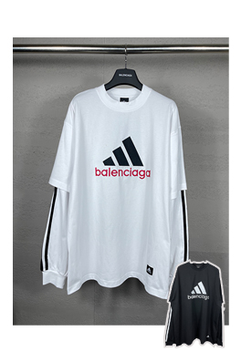 バレンシアガ x アディダス コラボ   BALENCIAGA 長袖 Tシャツ スーパーコピー