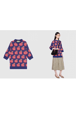 ✦レディース シリーズ✦   グッチ ニット セーター  GUCCIりんご柄のコットンウール セーター