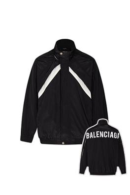 バレンシアガ ジャケット アウター BALENCIAGA  ロゴプリント入りウィンドブレーカー、ゆったりとしたデザイン