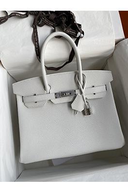 エルメス バーキン 30 スーパーコピー  エプソムバッグ優れた品質 高級感  純白のシルバーバックル バッグ 
