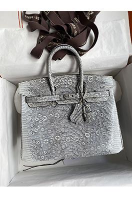 エルメス バーキン 25 雪の原色の美しさ Birkin 25 cm輸入トカゲ革エルメスハンドバッグ