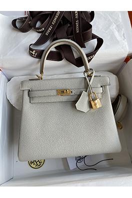 エルメスケリー25 トゴゴールドバックルハンドバッグ高級本革使用 全て手縫い