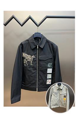 エルメス 刺繍入りジャケット  左胸にHMSのクラシックな馬のロゴ