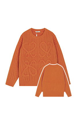 ロエベ   ウール三つ編みニットセーター