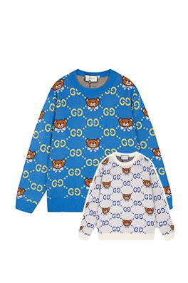 グッチ  クラシックなくまモチーフのダブルG刺繍ニットセーター