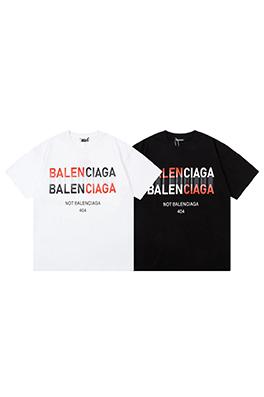 バレンシアガ  グラデーションアルファベットロゴ男女兼用半袖tシャツ