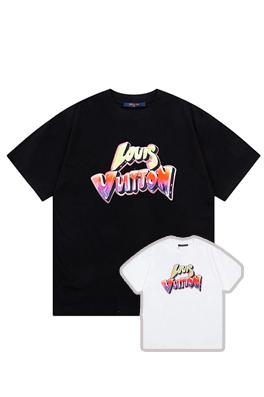 ルイヴィトン  デジタルプリント熱いアルファベットロゴ半袖tシャツ