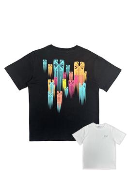 オフホワイトコピー カラーグラフィティ矢印プリント半袖Tシャツ