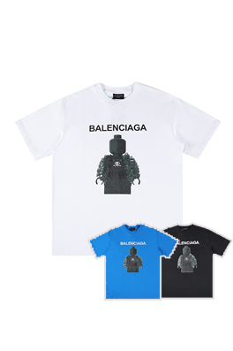 バレンシアガ人物画像プリント半袖Tシャツ