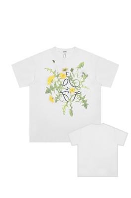 ロエベ 花 プリント 刺繍 半袖 Tシャツ