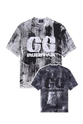 Gucci x Balenciaga コラボ胸に大きなロゴ手描きプリントTシャツ