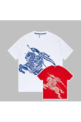 バーバリー スーパーコピー 新しいラウンドネックプリント半袖Tシャツ