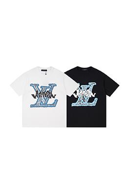 ルイヴィトン    スエードフォーム文字プリント半袖Tシャツ