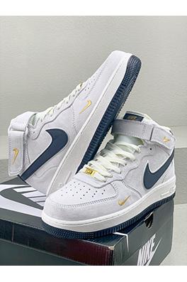 ナイキスーパーコピー  Nike Air Force 1 Mid 07ホワイトグレーブラック刺繍ゴールドフック