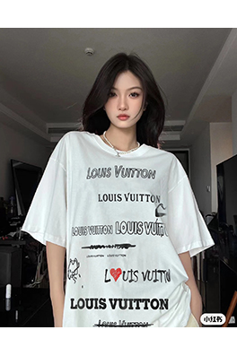 ルイヴィトン デジタルプリント愛の文字ロゴ半袖tシャツ